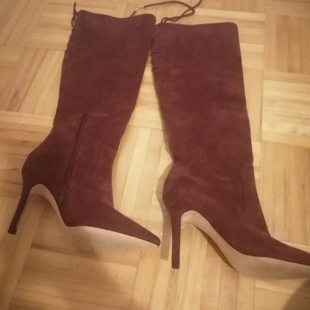 Aldo Burgundy Heeled Boots